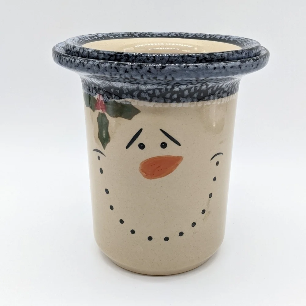 Snowman ceramic nesting jars